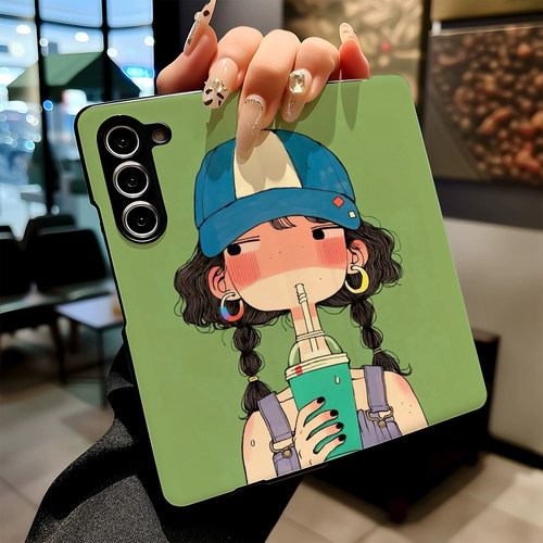 童趣奶茶女孩适用三星Galaxy Z Fold 7手机壳女新款zfold6/5折叠屏磁吸翻盖W25/w24全包防摔保护套