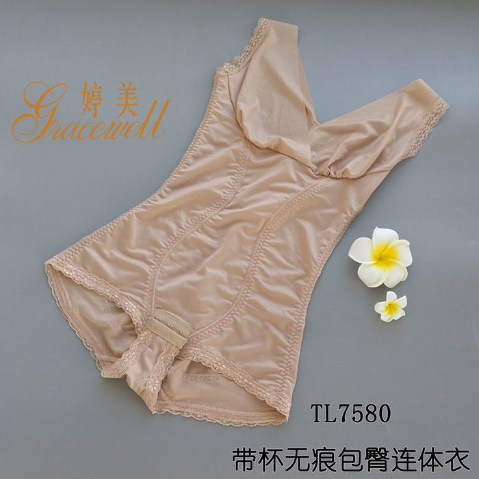 婷美专柜正品无骨塑身包臀连体衣TL7580收腰收胃提臀托胸