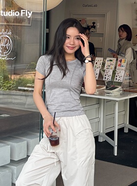 F.Y Studio Fly运动透气圆领短袖T恤女夏2026年新款修身速干上衣