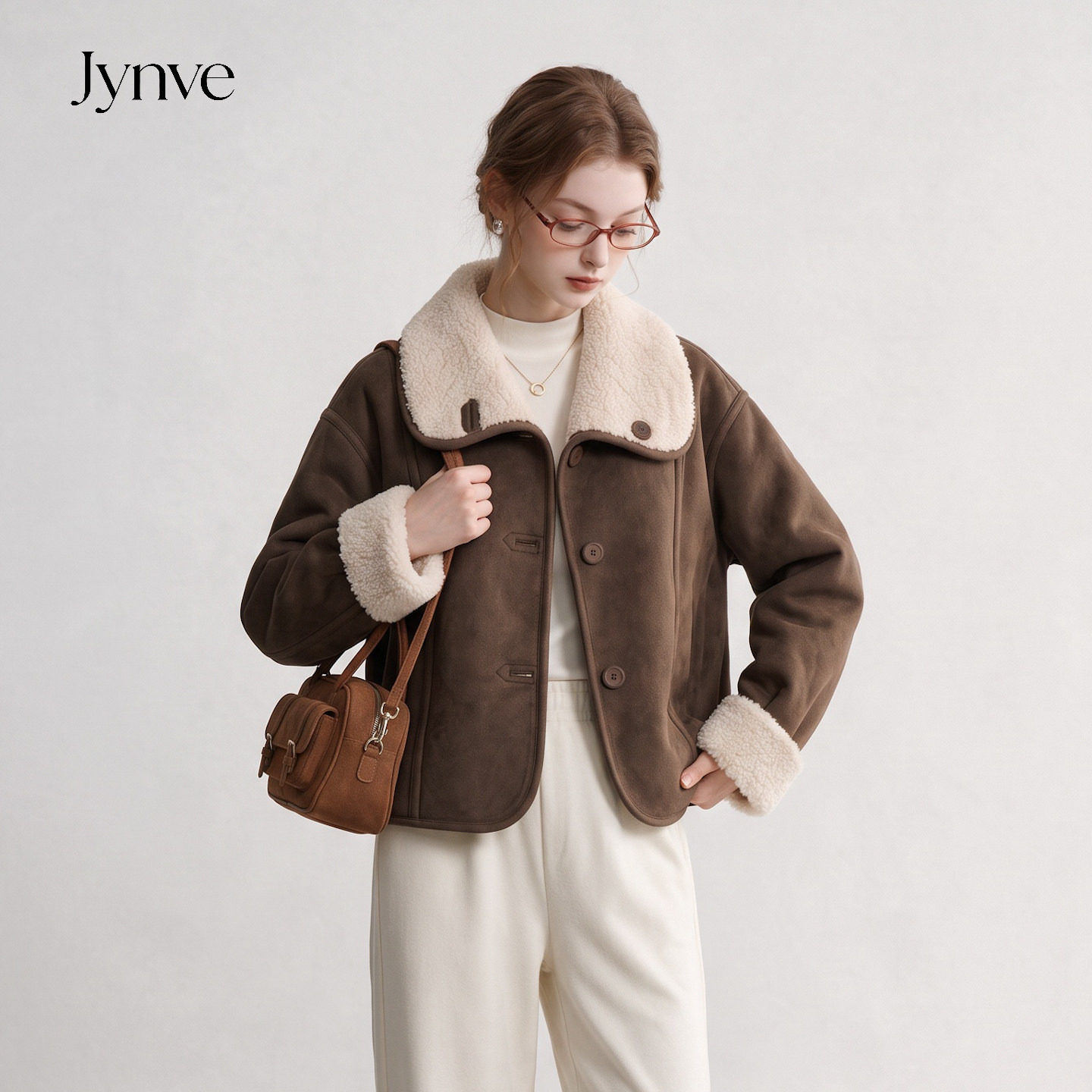 Jynve 两面穿麂皮绒羊羔毛外套女2026秋冬季复古加厚保暖皮毛一体