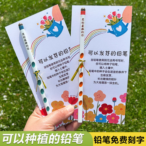 定制名字可发芽铅笔环保种子笔创意小礼物卡纸定制学生奖励小礼品