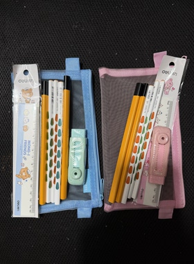 2支中华铅笔  3支得力铅笔  1个晨光推动橡皮 1把得力尺子