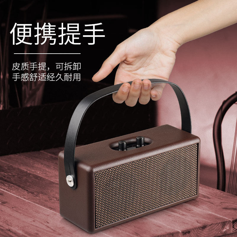 D30提手木质蓝牙音箱手机电脑插卡U盘播放大功率广场舞小音响