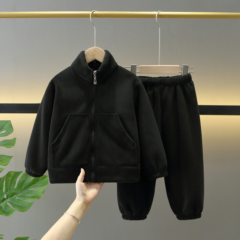 冬季加厚加绒奥粒绒亲子套装