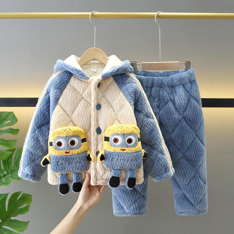 法兰绒儿童睡衣卡通冬季