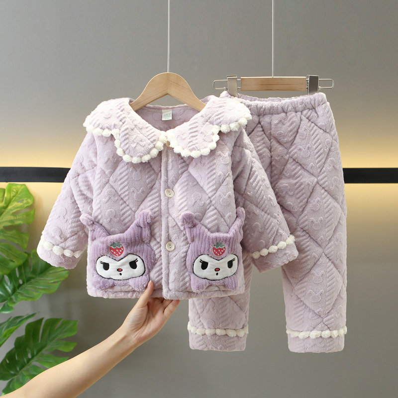 牛奶绒儿童家居服公主风冬季