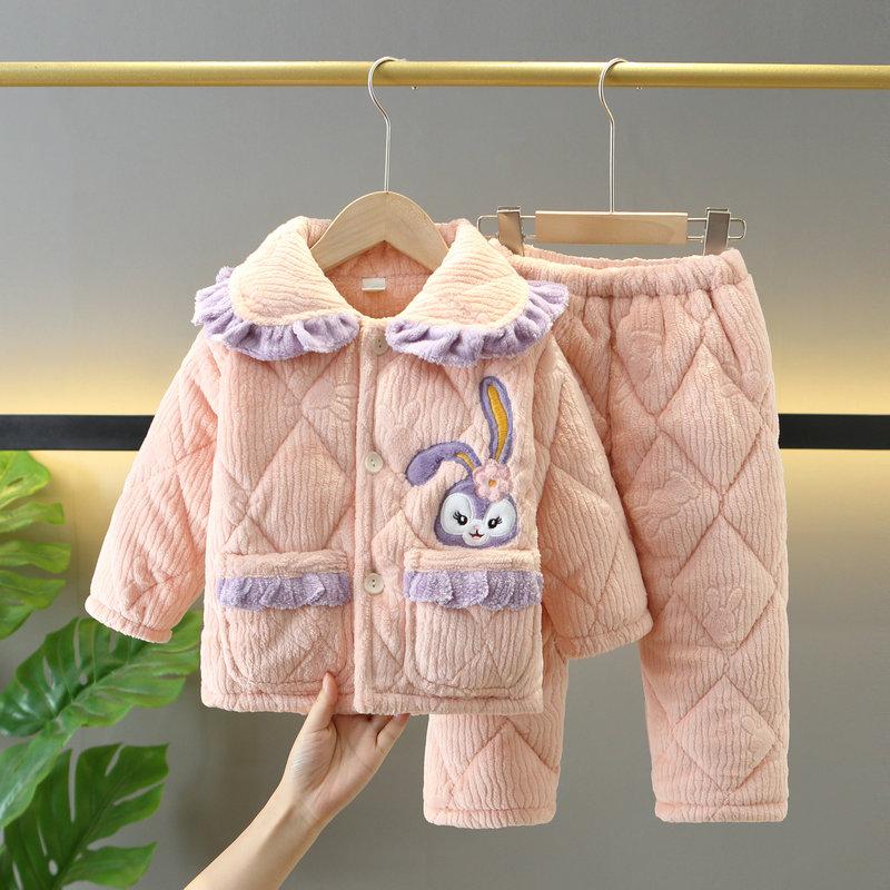 聚酯纤维牛奶绒冬季儿童家居服