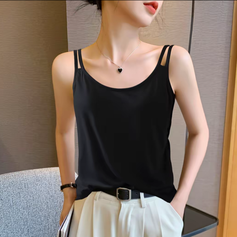 2026夏季新款遮副乳针织吊带背心女性感无袖内搭薄款美背外穿