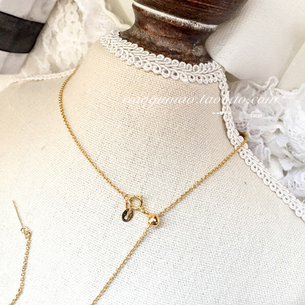 GUCAT自制14K18K金可調節長度萬能鏈針式項鏈鎖骨鏈可穿珠不褪色在類目 飾品/流行首飾/時尚飾品新, 項鍊中 - 來自Buy2taobao.com提供專業的淘寶代購服務