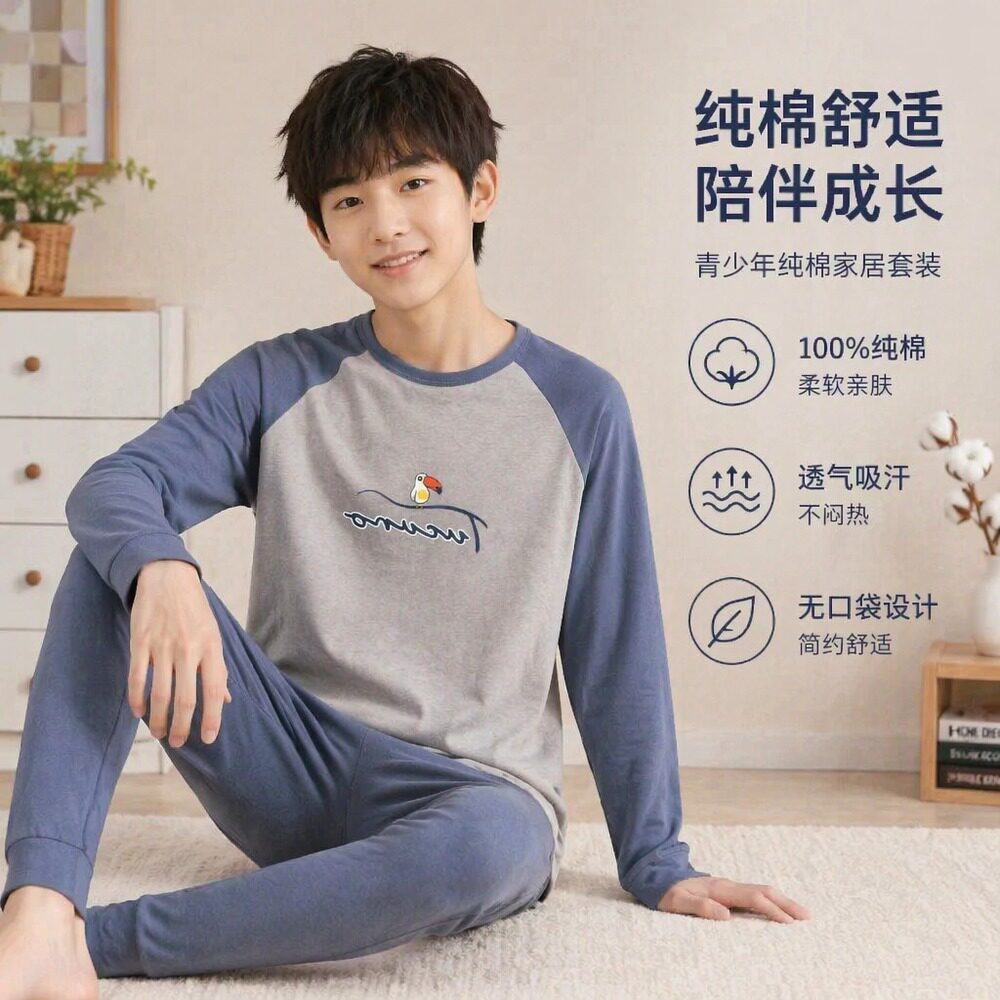 青少年秋衣秋裤套装女孩初中学生内衣套装/秋衣秋裤/