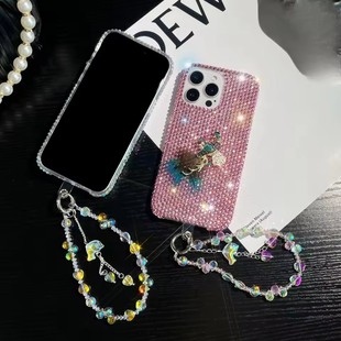 Fashion Diamond Peacock Phone Case Light Luxury For iPhone 16 17 Pro Max iPhone15 14 13 Phone Cover