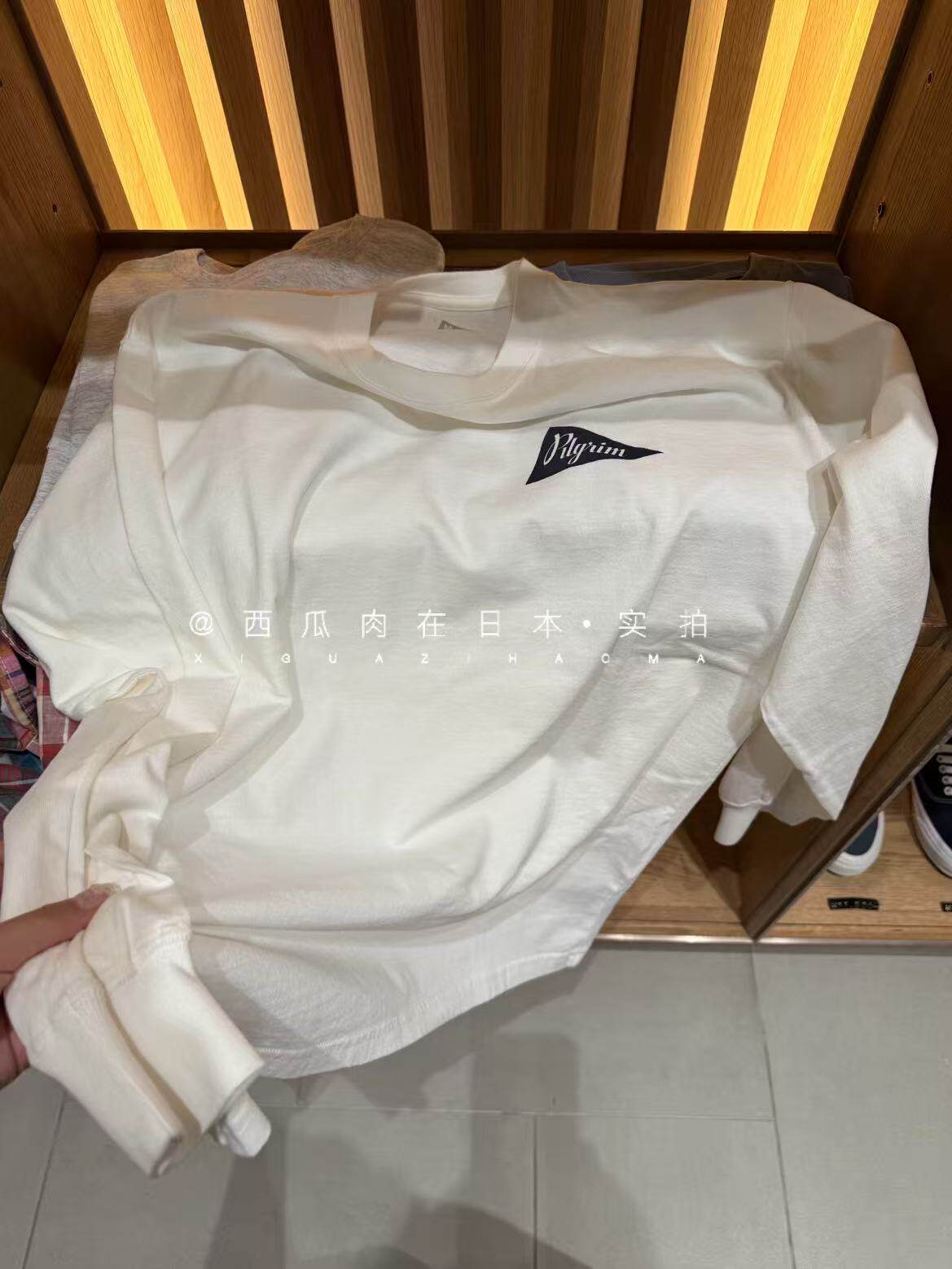 日本订购 Pilgrim Surf＋Supply Team经典三角LOGO圆领长袖T恤