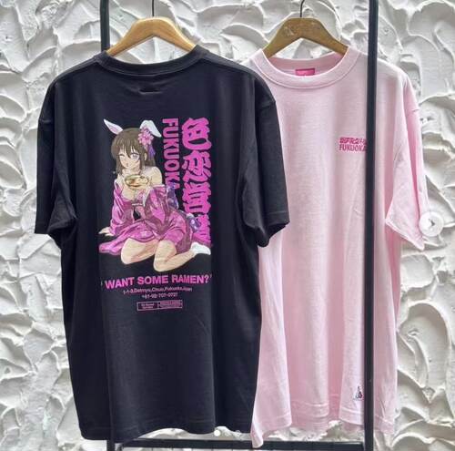 日本订购 FR2 梅系列开业限定 福冈限定 黑粉色兔女郎圆领T恤短袖