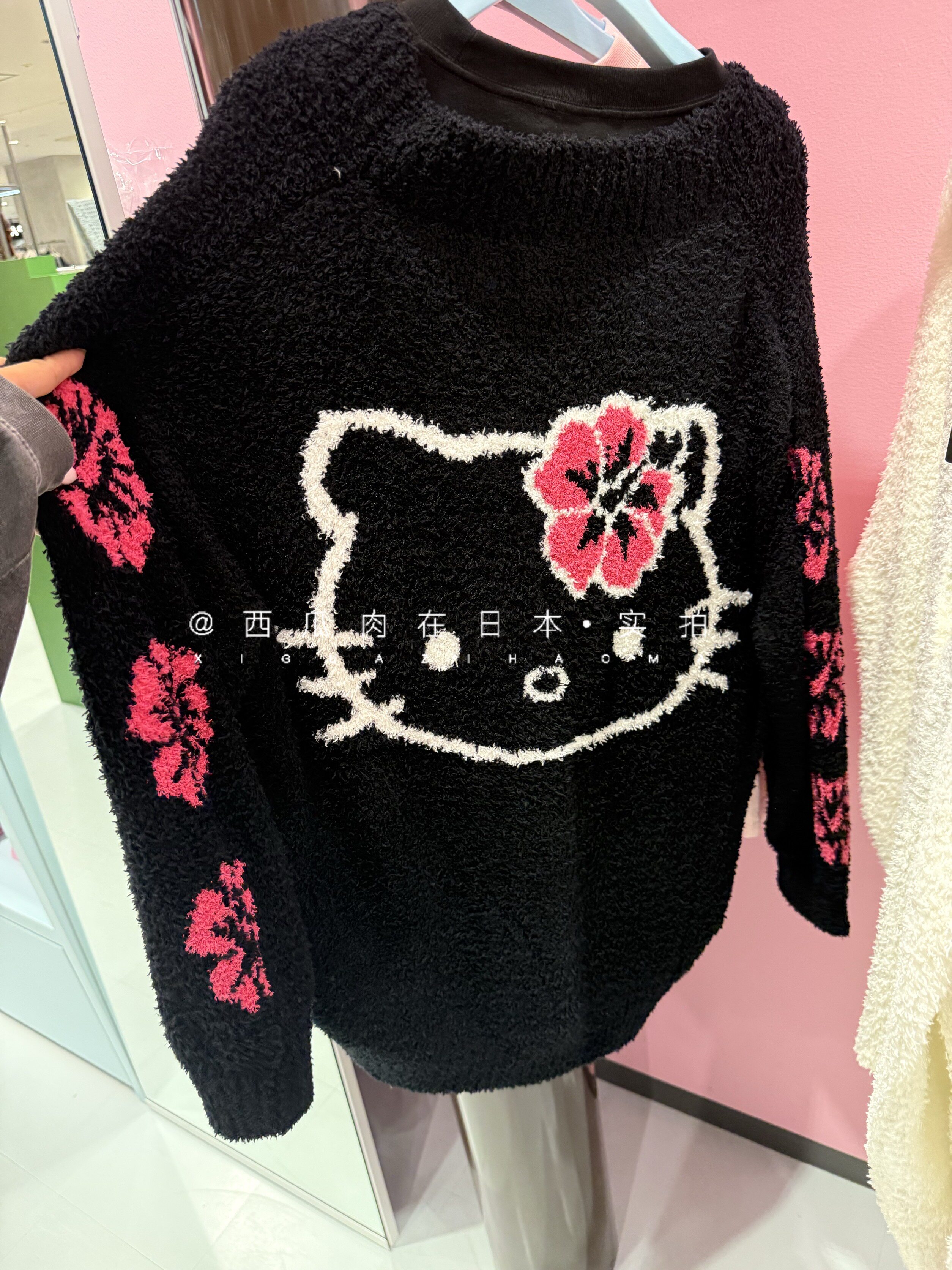 日本订购candy stripper三丽鸥HelloKitty樱花串标针织衫毛衣