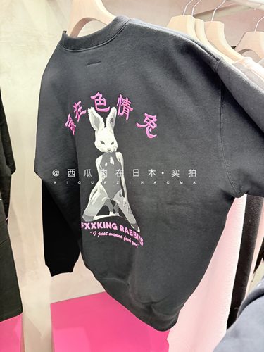 日本订购 fr2 梅系列限定 兔女郎logo刺绣圆领套头卫衣