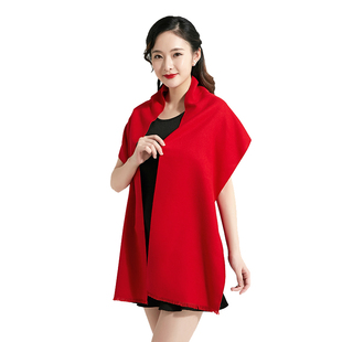 氛围感中国红大红围巾定制logo年会宗亲生日结婚用礼品围巾中国红