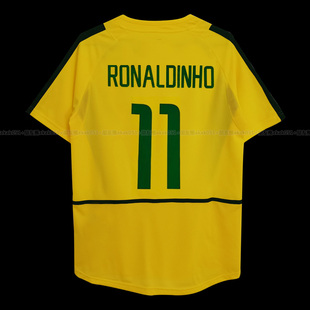 2002巴西复古球衣9号罗纳尔多11罗纳尔迪尼奥小罗大罗足球服波衫