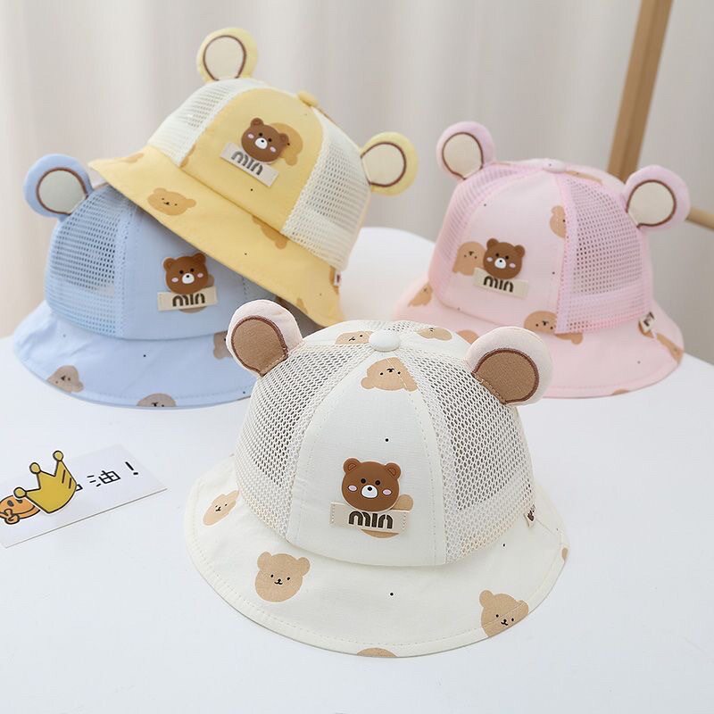 可爱萌儿童太阳帽春秋防晒渔夫帽遮阳薄款男女童盆帽宝宝婴儿帽子
