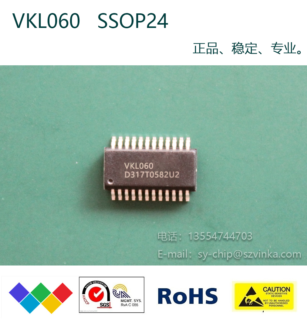 VKL060 SSOP24 字段式液晶显示驱动芯片 低功耗设计 技术支持 电子元器件市场 集成电路（IC） 原图主图