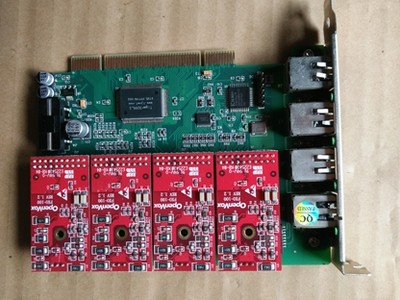 装Openvox A400P 4 FXO PCI 接口 兼容TDM400P FXO-100带模