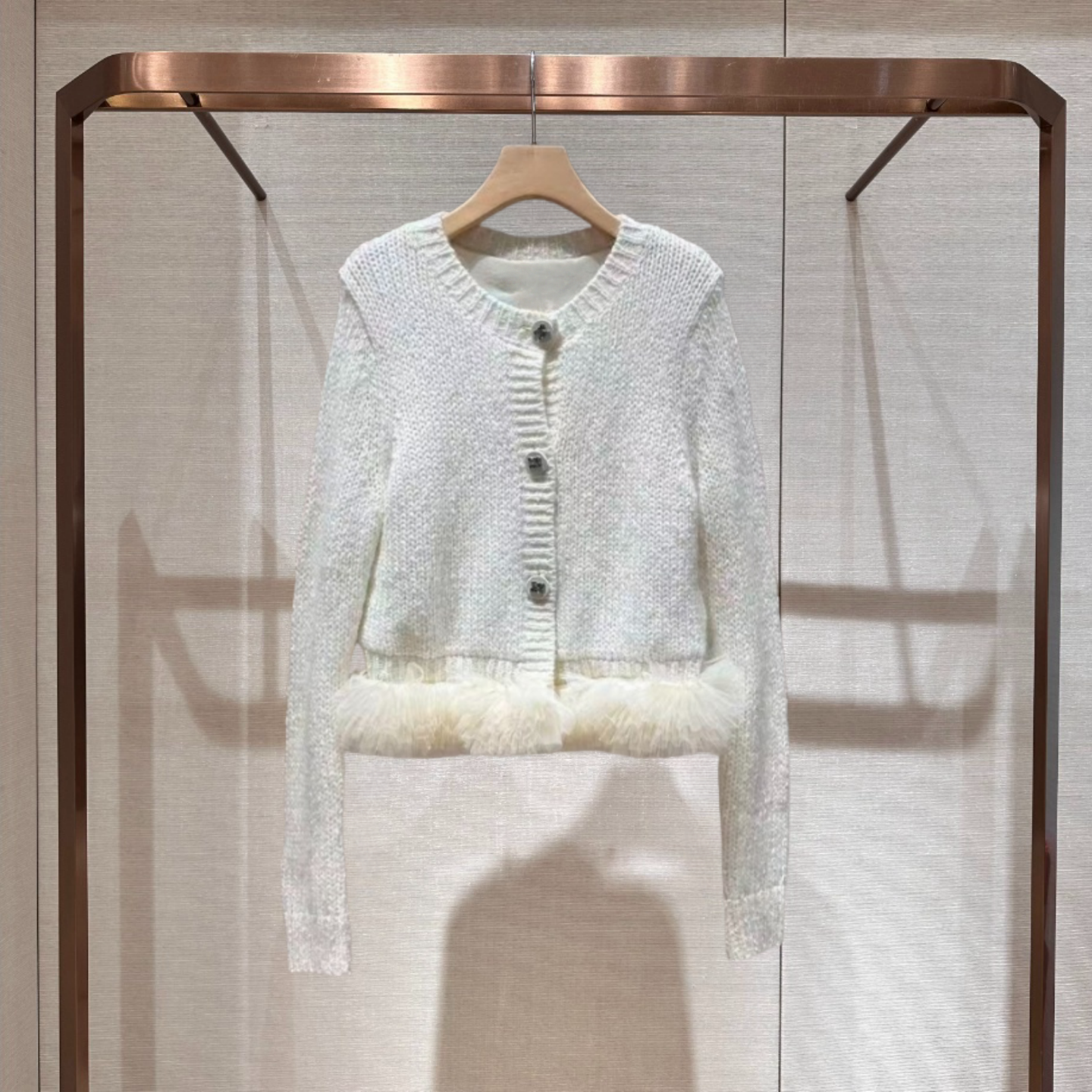 卓雅资2025冬季圆领长袖针织开衫