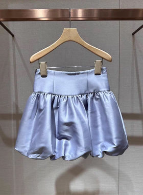 2025夏季新款优雅百搭高腰显瘦褶皱花苞短款A字半身裙女R124302D