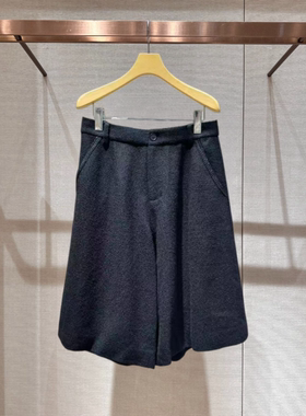 2026年春季新款简约通勤自然腰小香风拼接阔腿五分裤子女XSJ1K05D