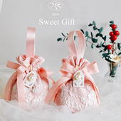 喜糖盒结婚喜糖袋子婚礼手提糖果礼盒免折叠高级伴手礼订婚小清新