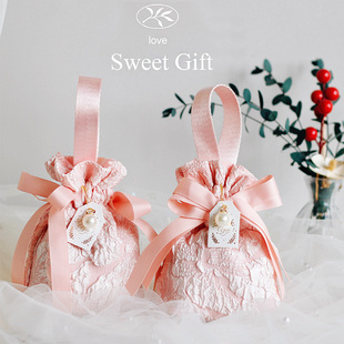 喜糖盒结婚喜糖袋子婚礼手提糖果礼盒免折叠高级伴手礼订婚小清新