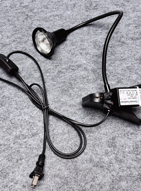 12V50W卤素灯模拟太阳光实验室照明灯具可调亮度万向软管式夹子灯