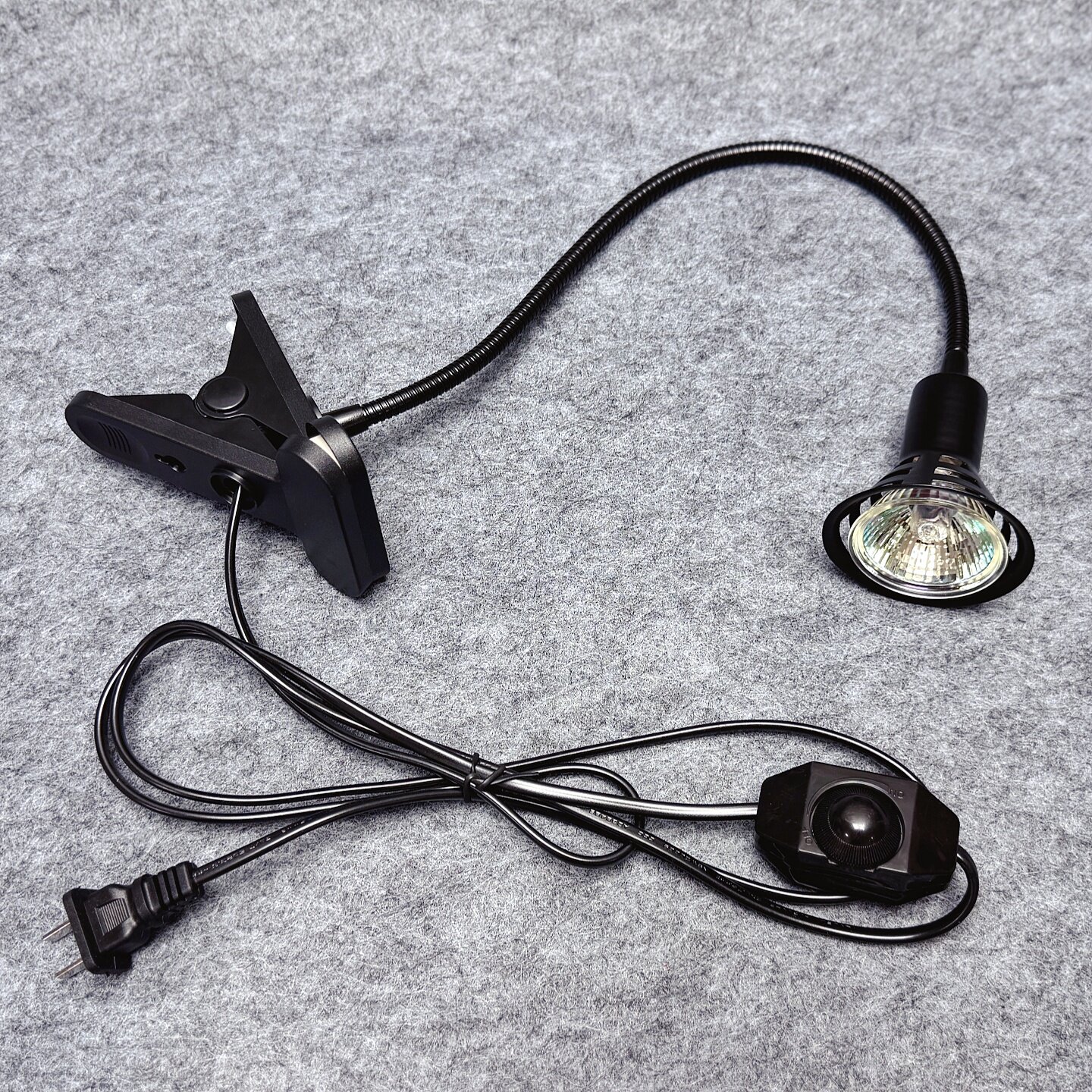 软管夹子灯鱼缸微景观绿植多肉补光灯220V50W卤素灯黄光发热灯具