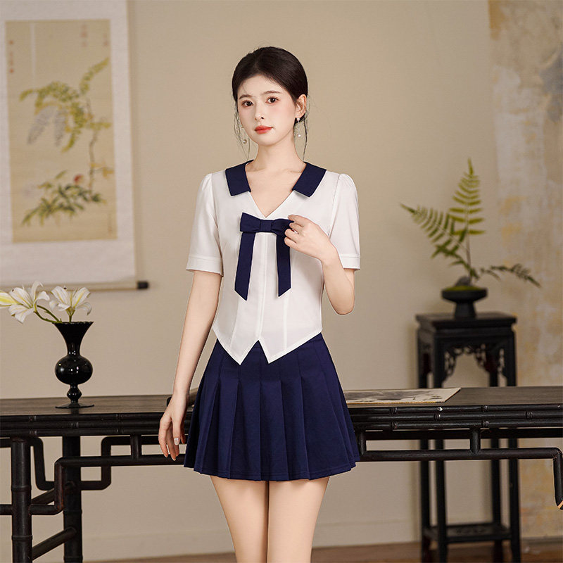 学院风足浴技师工作服女显瘦