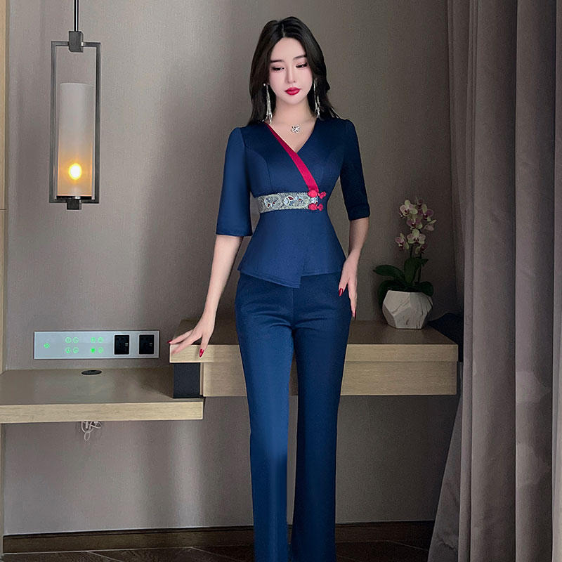 足浴修身显瘦技师工作服套装