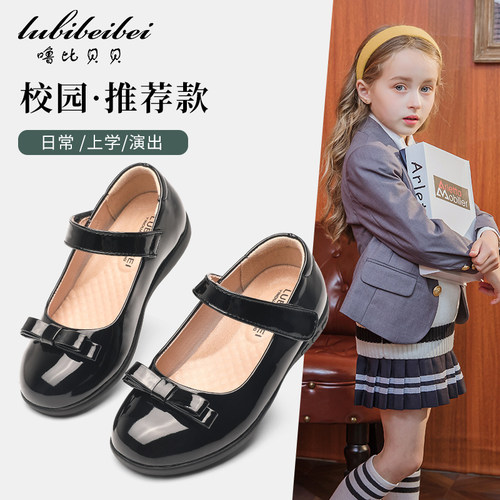 公主鞋黑色黑色真皮学生英伦风