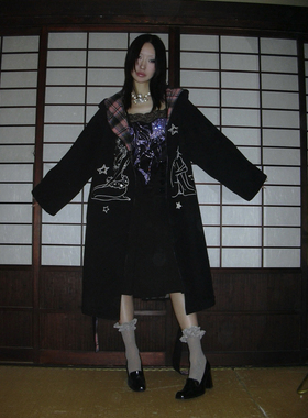 FOURFORTY SAWADDEEKA 2SIDES PLAID ROBE粉墨双面穿浴袍薄棉大衣