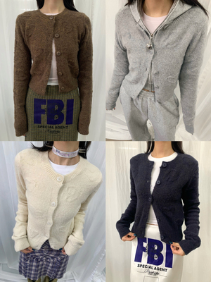 吓死香蕉浅浅爱心基础开衫