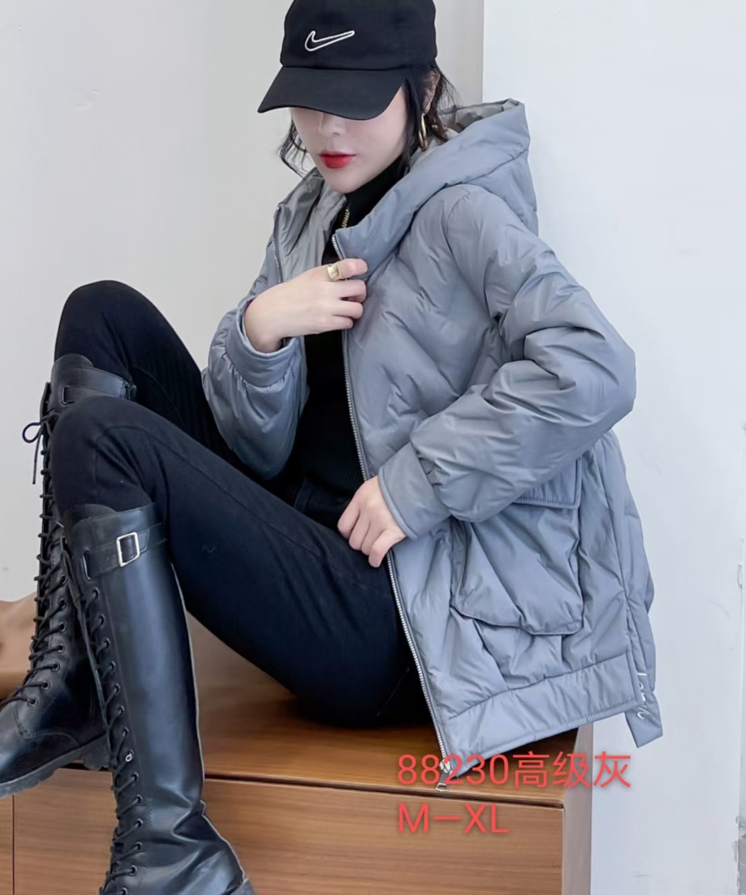 2021时尚潮流女装欧路艾米羽绒服88230款大码妈妈装冬装外套短款