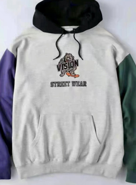 【卫衣】S/M日版visi@n拼色连帽卫衣街头滑板流行休闲潮牌