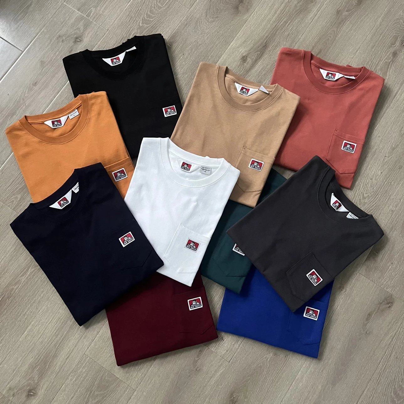 强推必入!纯原好货!ben davis纯色口袋小标长袖t恤