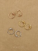 法式 MAODEI 经典 celi冷淡风打结圆圈绳结镀18k极简耳圈ins高级感