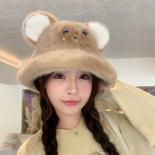 女帽子洋气时髦冬高级感冬季冬天时尚洋气百搭保暖洋毛线帽显脸小