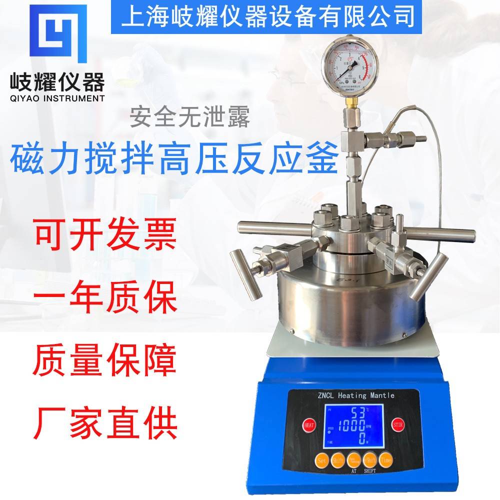 台式氢化釜磁力搅拌微型高压反应釜25ml50ml惰性气体氢化釜化学釜