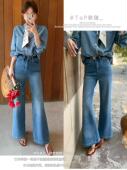 3101 春季 2026四面弹高腰直筒喇叭牛仔裤 TOP 女显瘦显腿长女裤