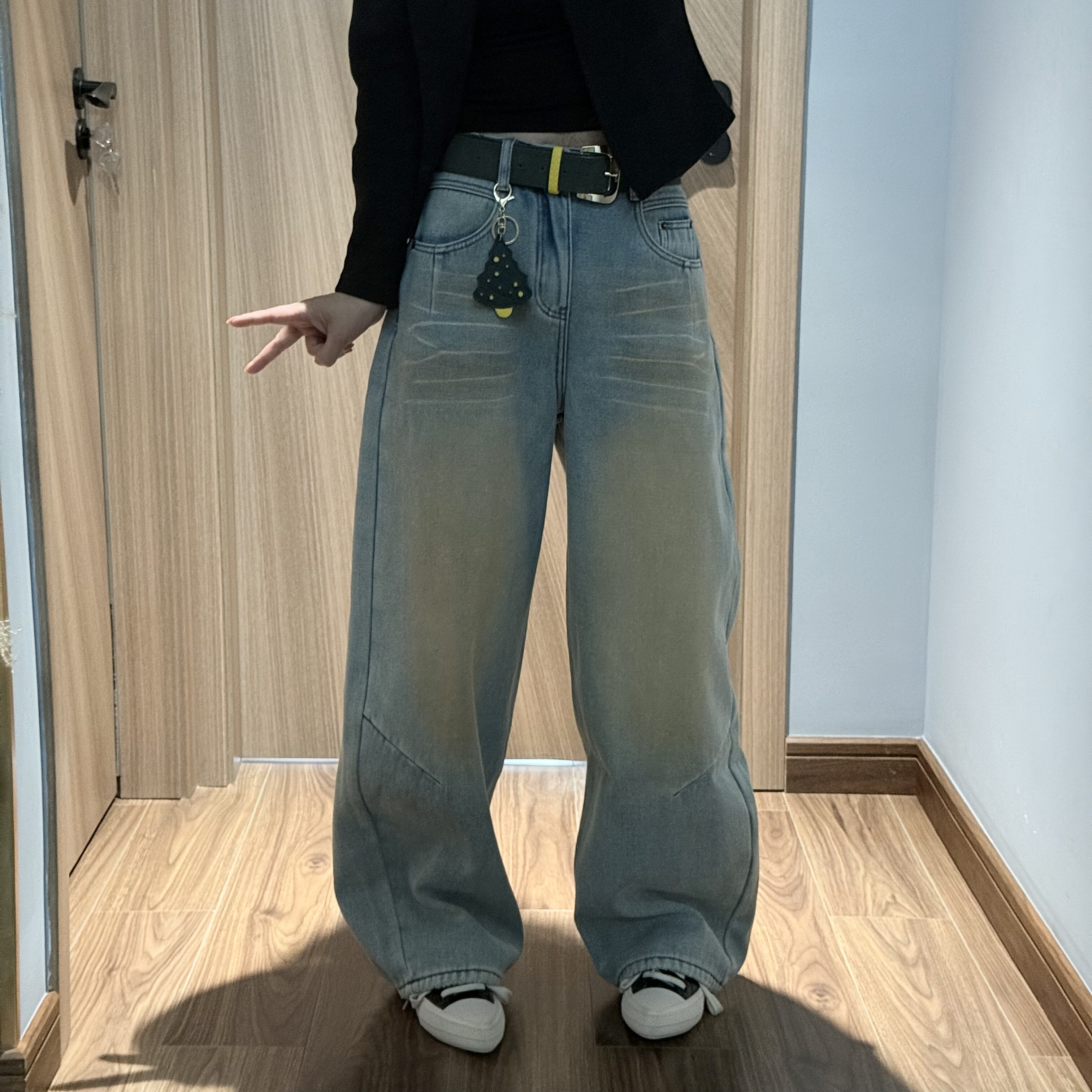 特价 JEANS 3531 冬季复合绒2025新款高腰宽松无弹美式弯刀裤,女装/女士精品,牛仔裤,淘宝优惠券,粉丝福利购,淘宝优惠卷