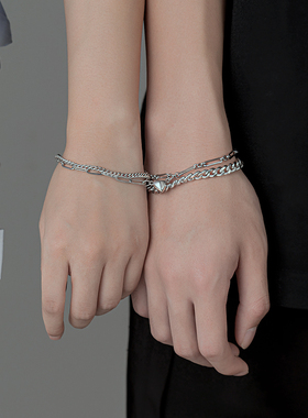 怦然心动情侣钛钢原创爱心磁铁