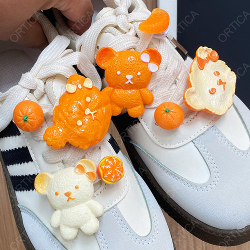 可爱橘皮小熊可拆卸鞋带扣