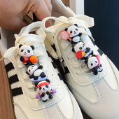 板鞋 花适配德训鞋 带扣可拆卸diy创意鞋 ins可爱卡通立体运动熊猫鞋