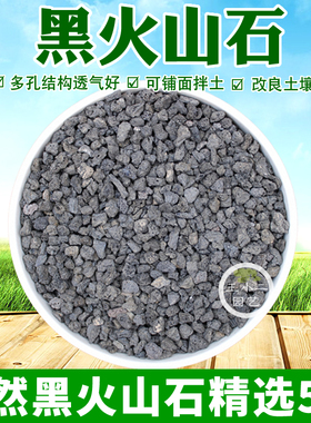天然黑火山石颗粒黑色多肉铺面石透气好大块黑熔岩水族过滤材造景