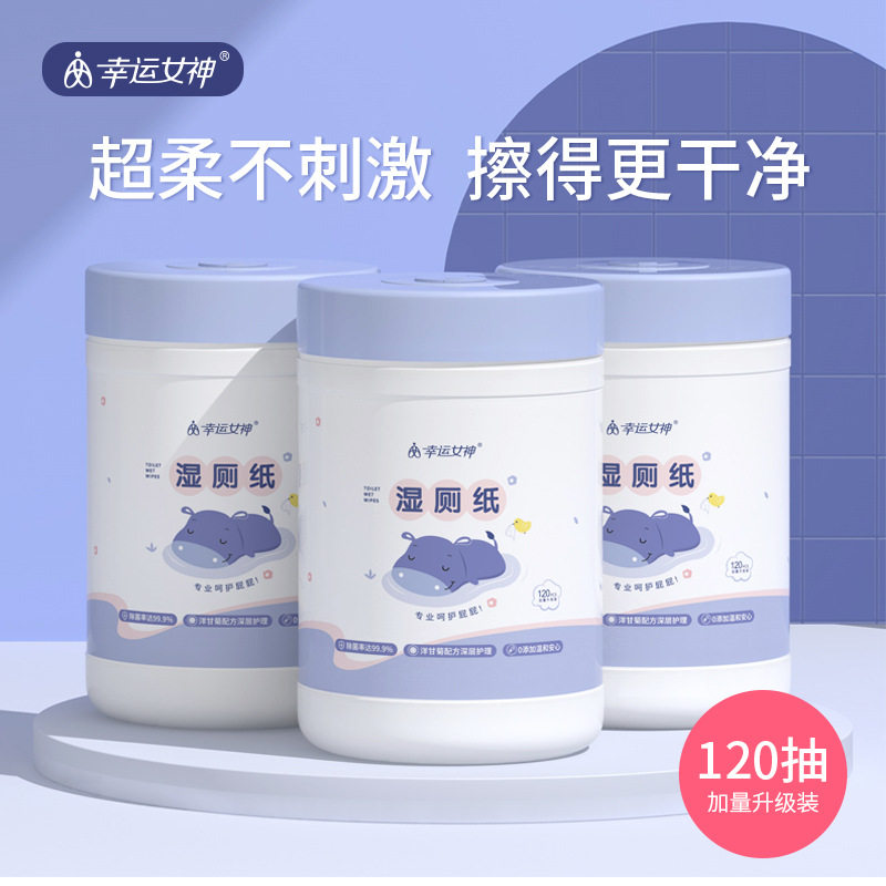 120抽湿厕纸家用桶装可擦私处厕所湿巾一次性擦屁屁卫生洁厕纸巾