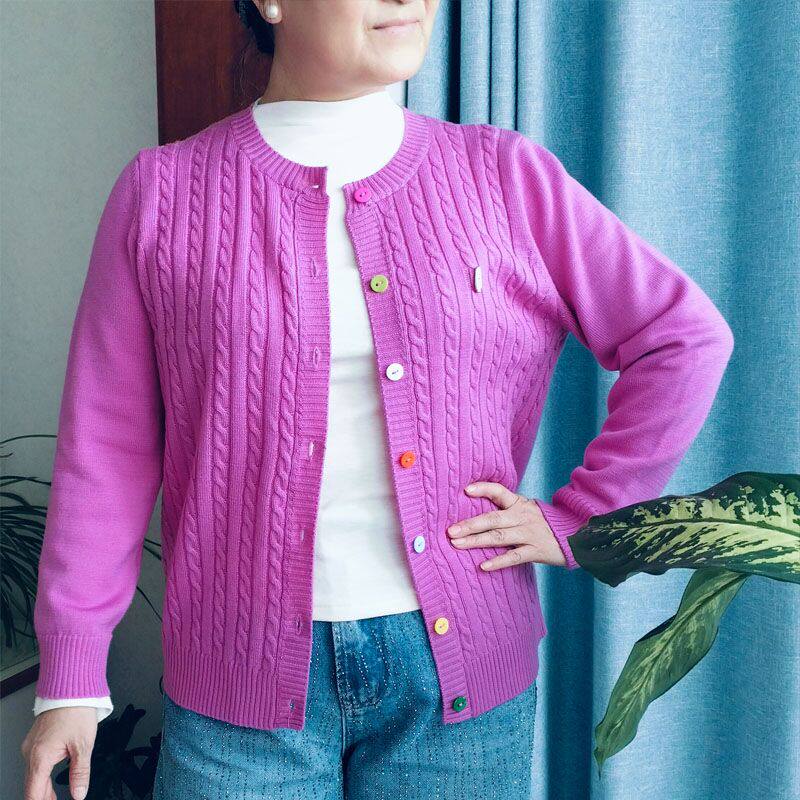 正品100%羊毛衫圆领麻花针织2026春秋款显瘦宽松高档纯色毛衣外塔